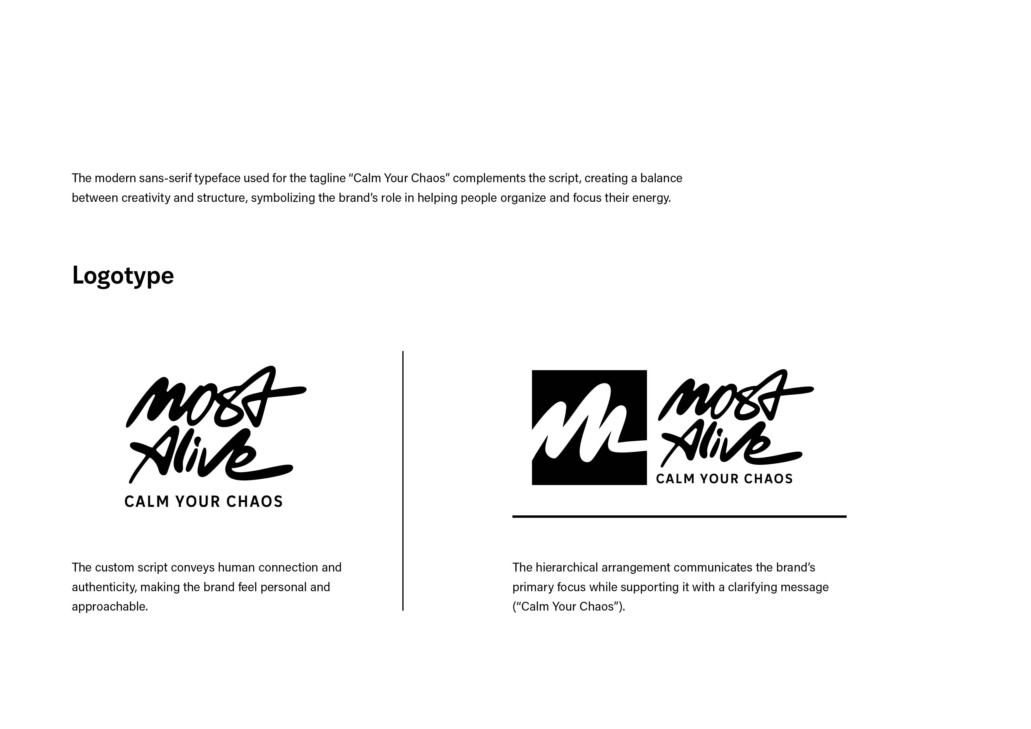 Most Alive brand guideline page