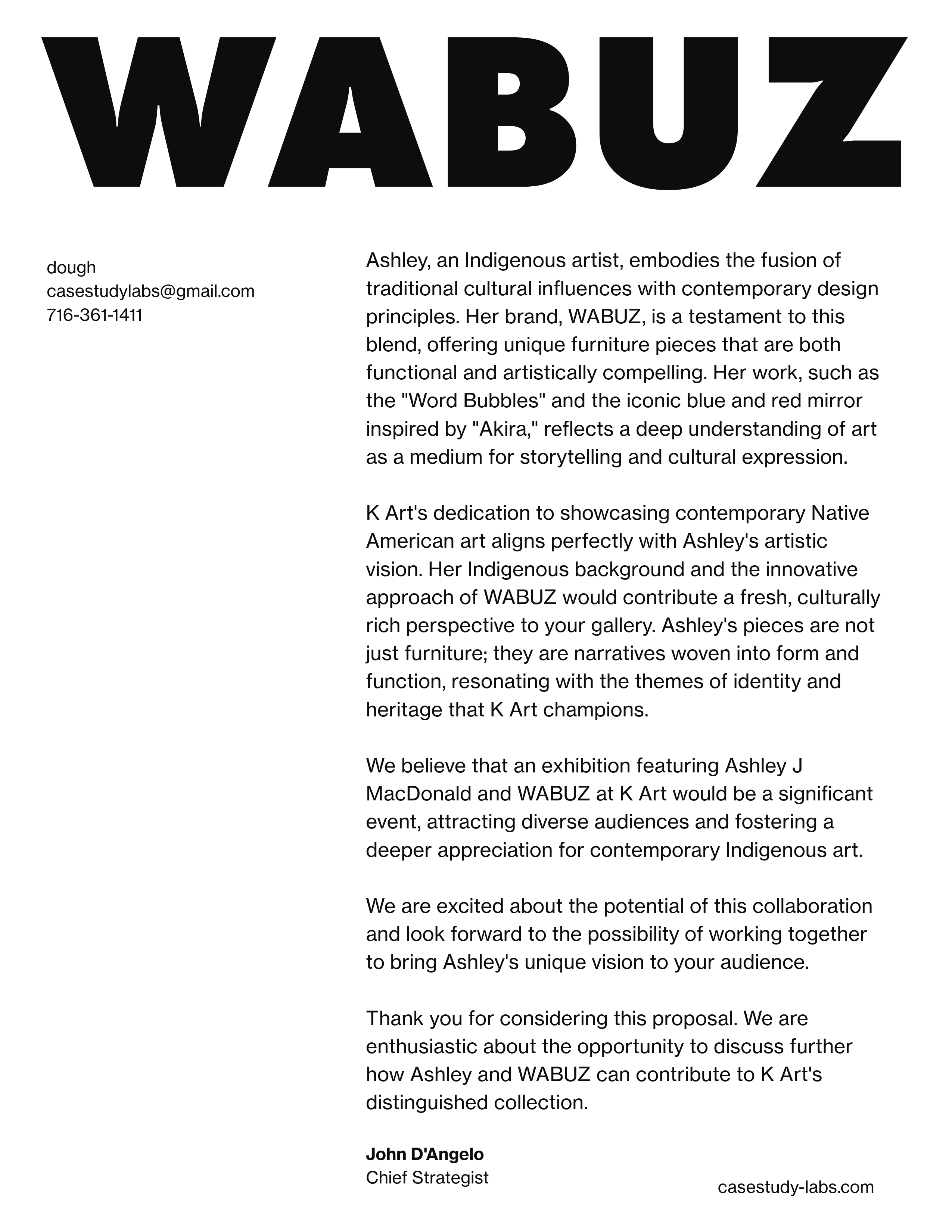 WABUZ pitch letter