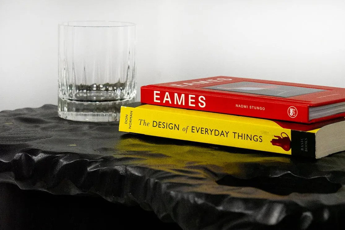 Nightwater side table top w books detail